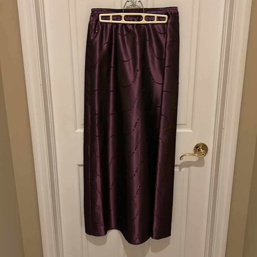 Long formal skirt.